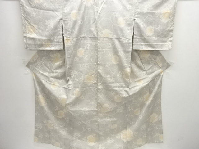 JAPANESE KIMONO / ANTIQUE KIMONO / SILK / TOKAMACHI TSUMUGI / WOVEN FLOWER ARABESQUE